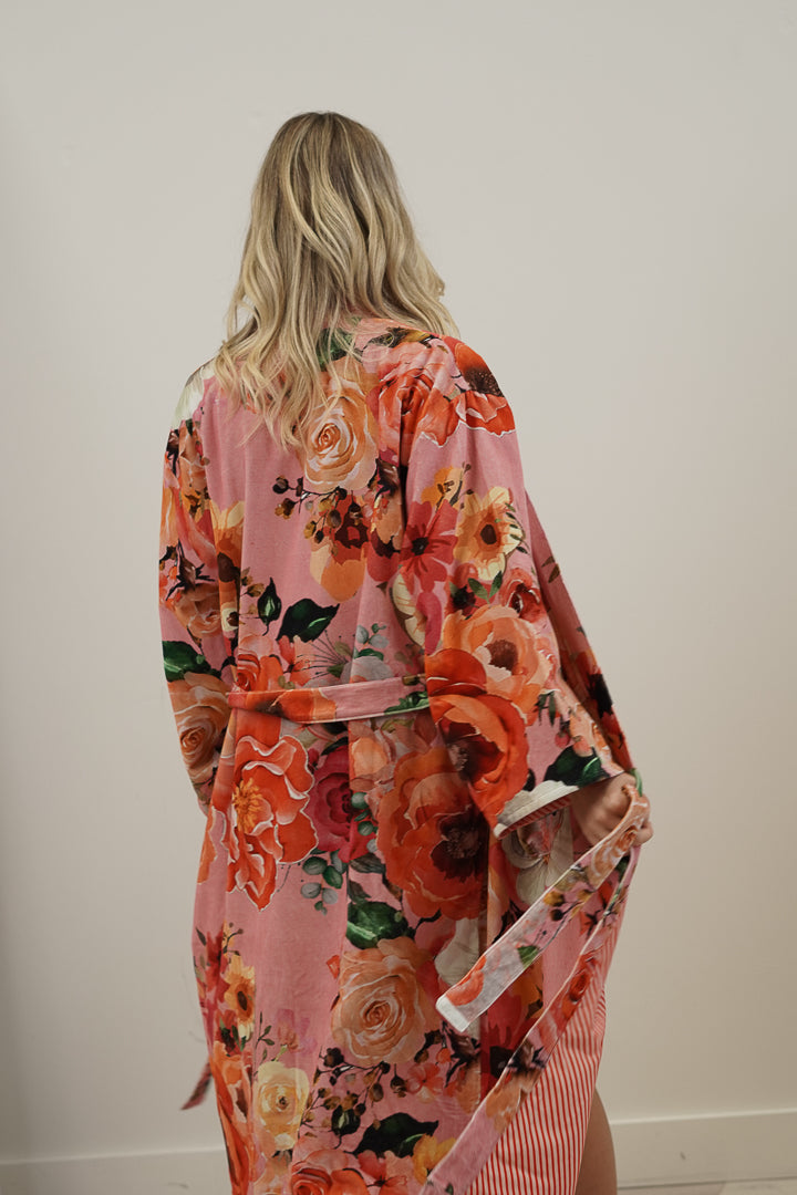 Tuscan Rose Pink Velvet Robe
