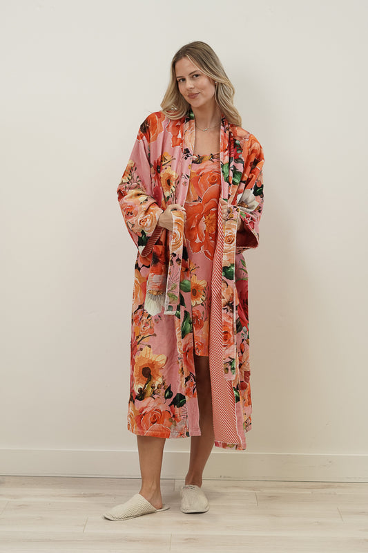 Tuscan Rose Pink Velvet Robe