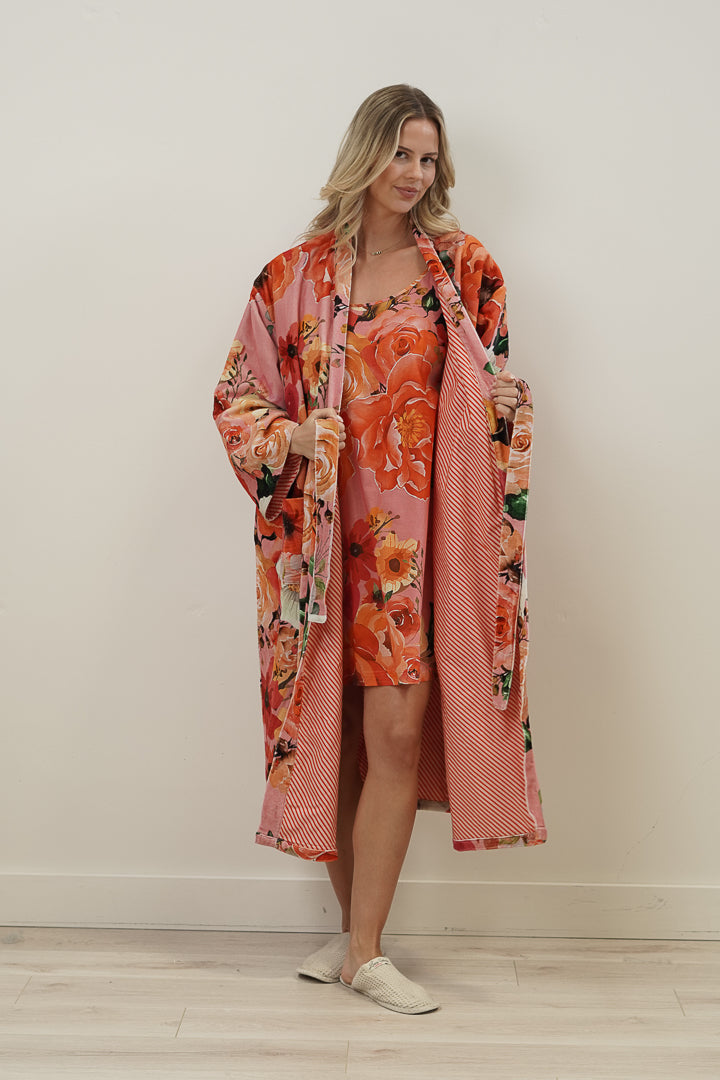 Tuscan Rose Pink Velvet Robe