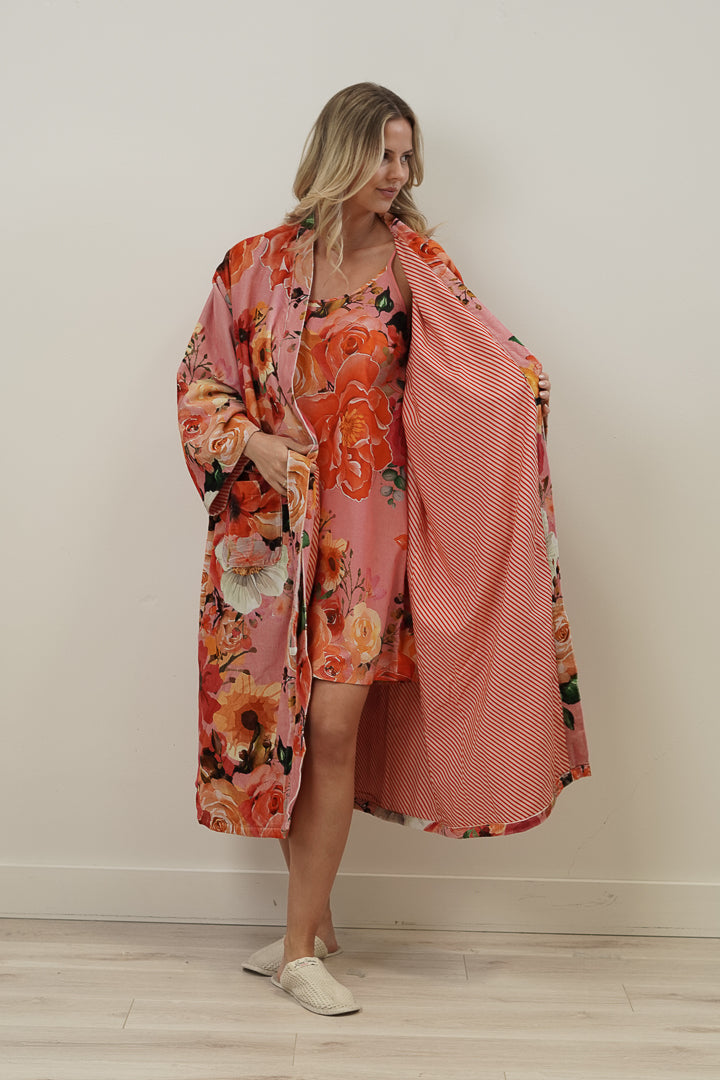 Tuscan Rose Pink Velvet Robe