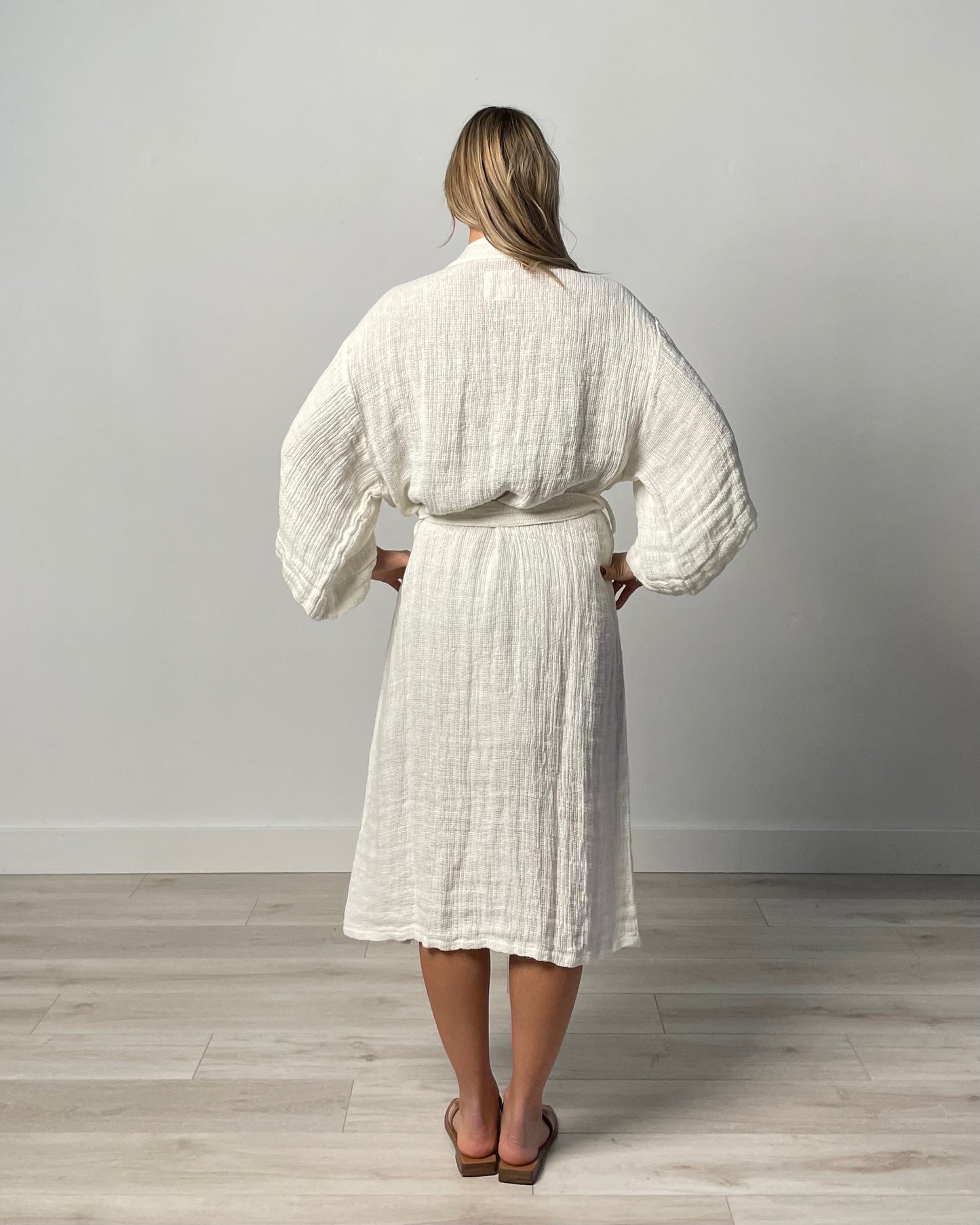 Audrey Heavy Mesh Robe - Optic White