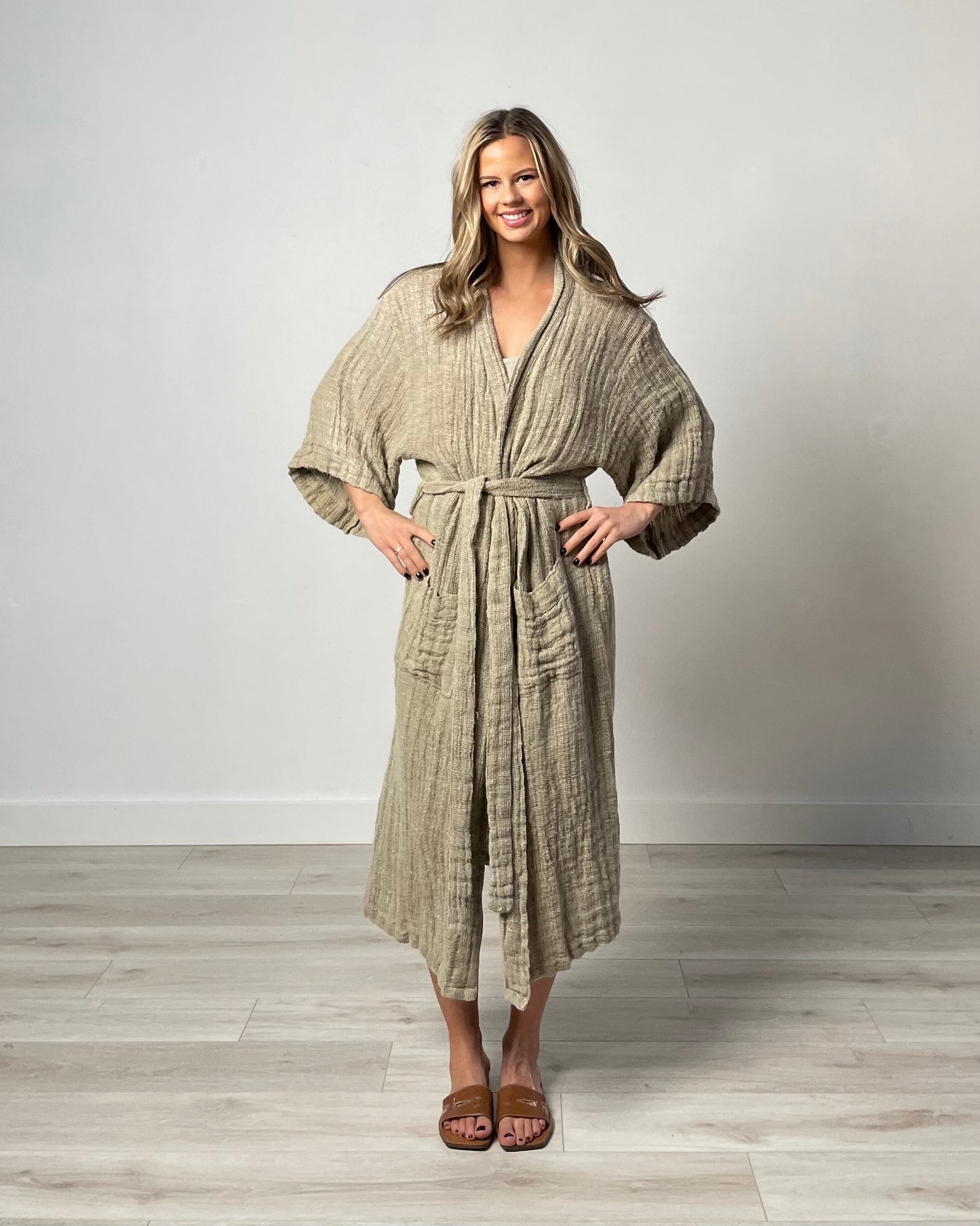Audrey Heavy Mesh Robe - Natural