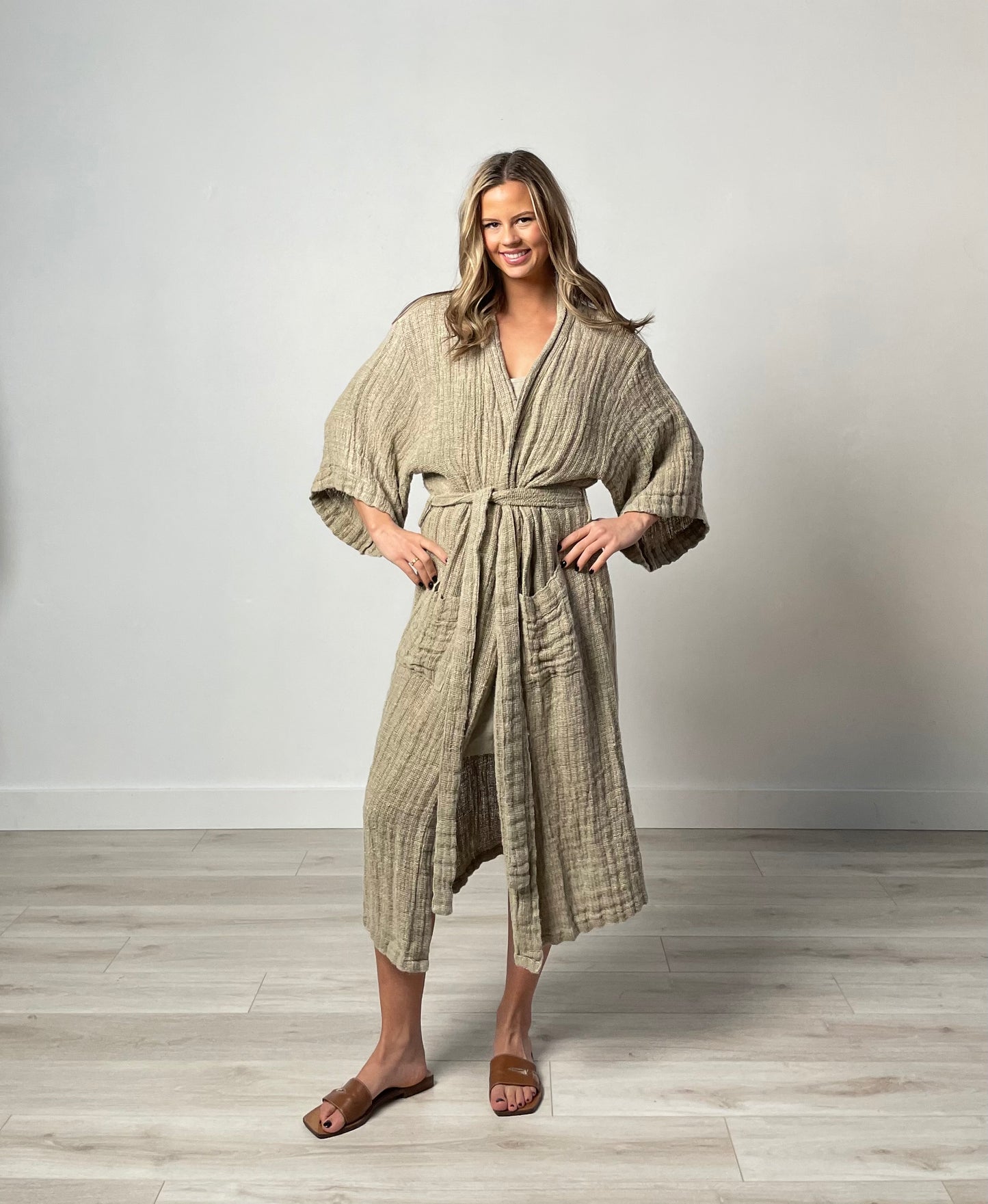 Audrey Heavy Mesh Robe - Natural