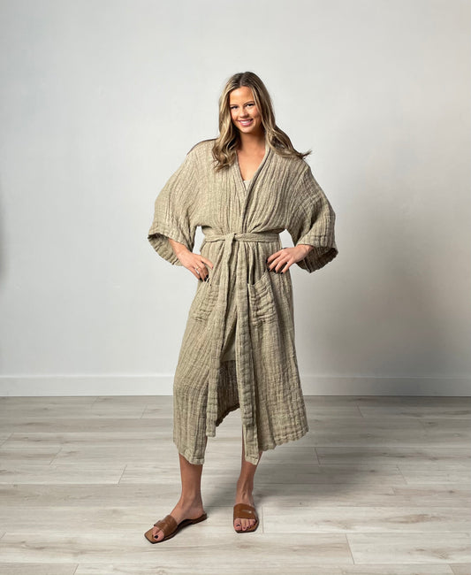 Audrey Heavy Mesh Robe - Natural
