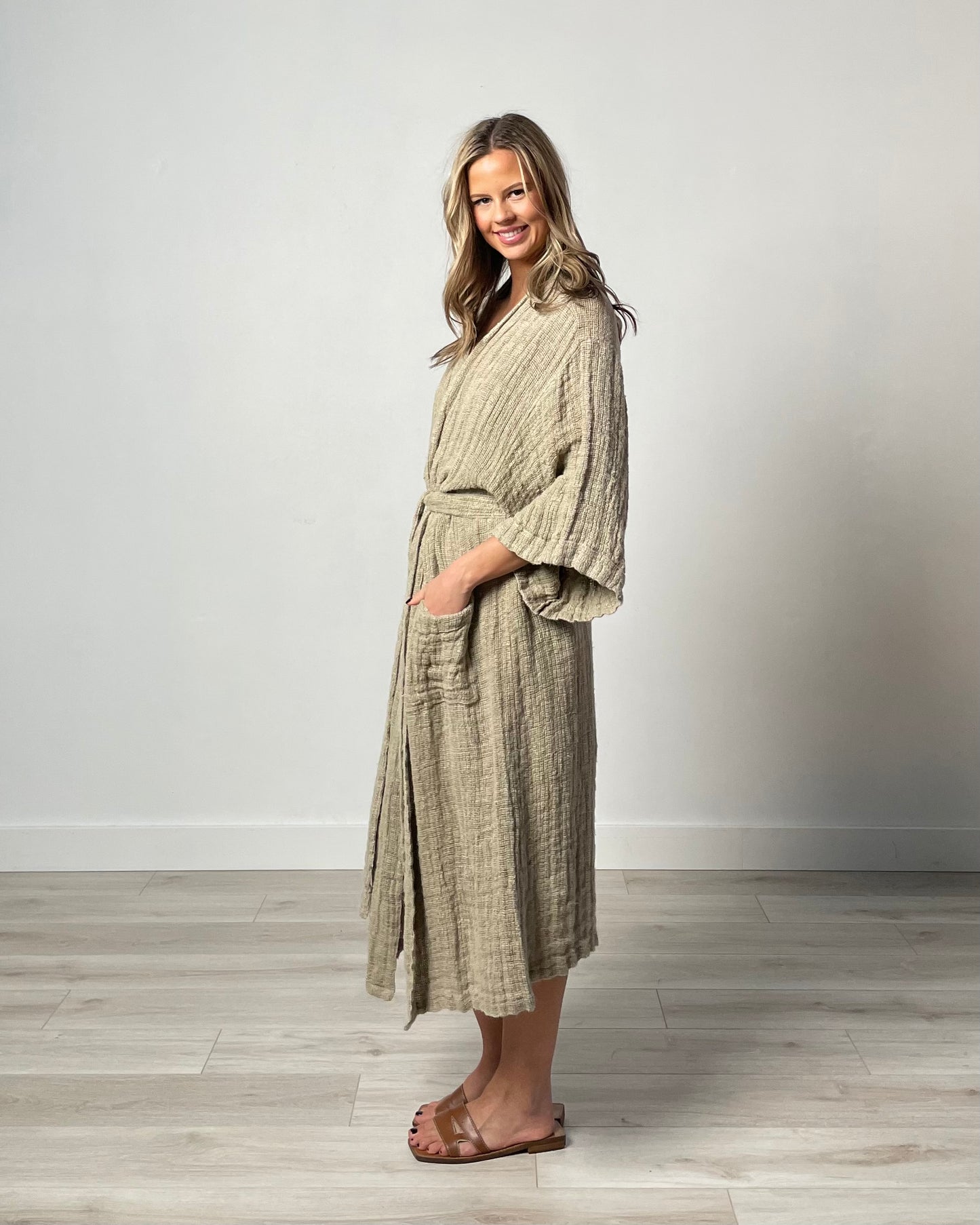 Audrey Heavy Mesh Robe - Natural