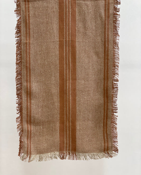 Empire Herringbone Table Runner Natural & Rust