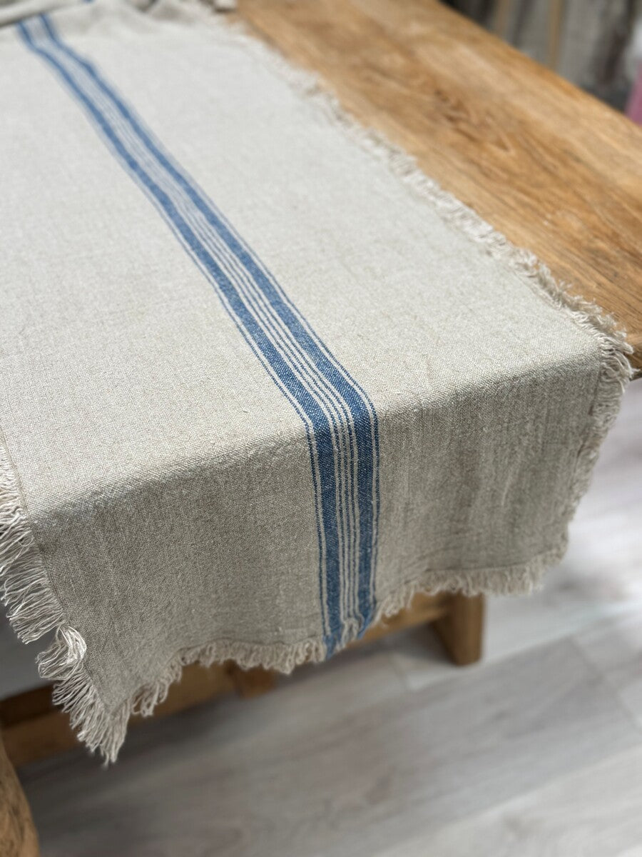 Puro Lino Table Runner Blue Stripes 40 X 140 Cm