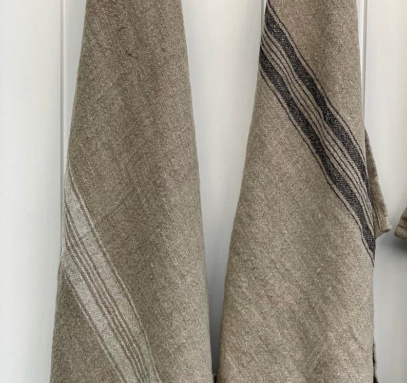 Puro Lino Charcoal Stripe Table Runner 40X140Cm