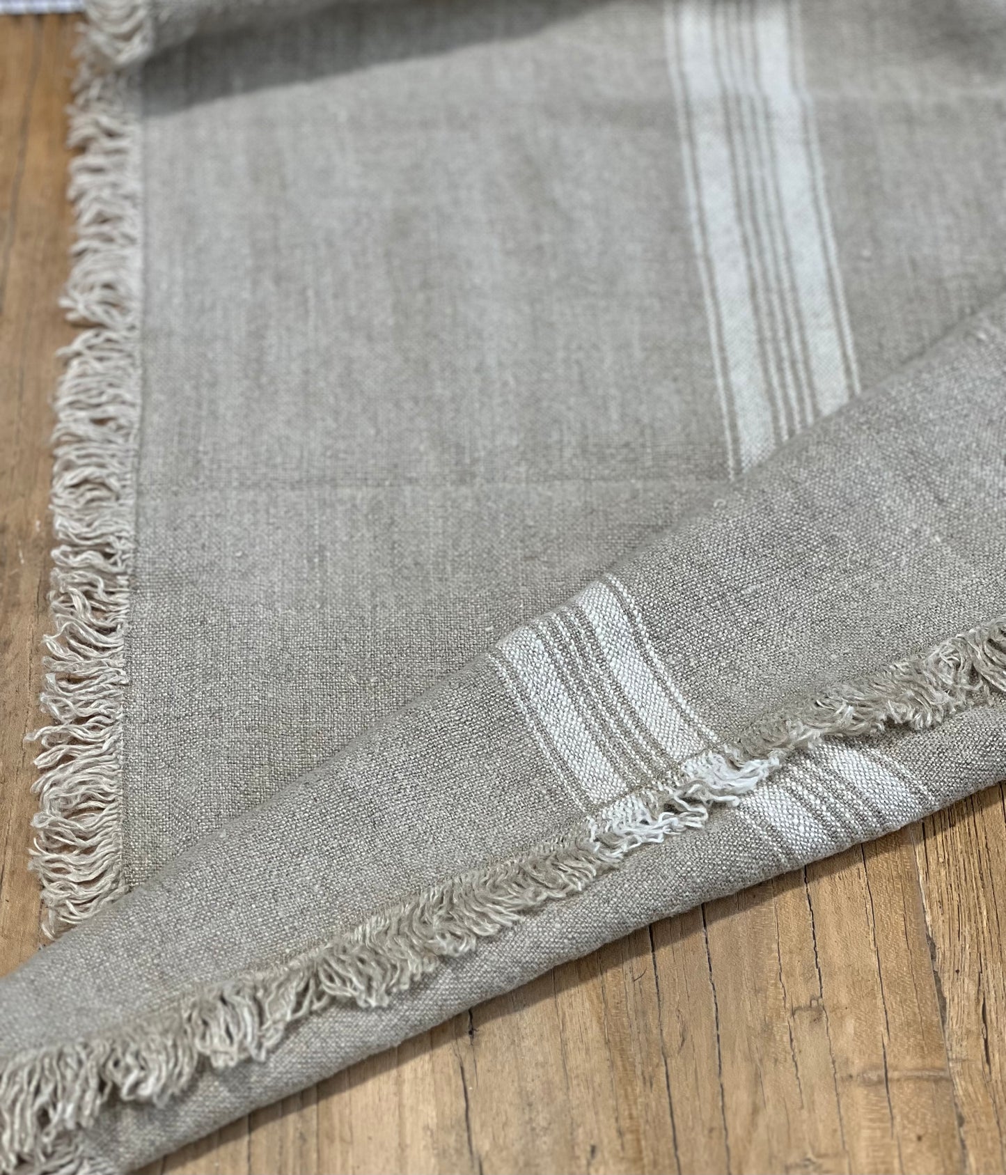 Puro Lino White Stripe Table Runner 40X140Cm