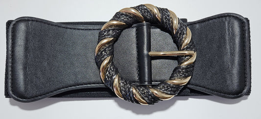 Round Buckle Elastic Stretch Belt