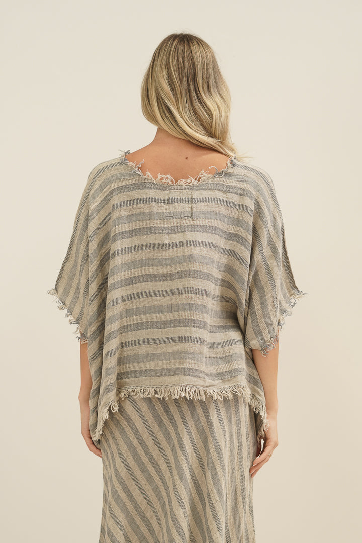 Sarita Linen Top Earth Weave