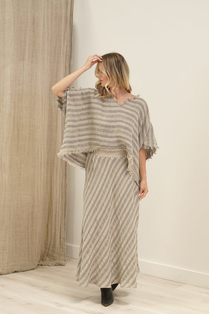 Sarita Linen Top Earth Weave