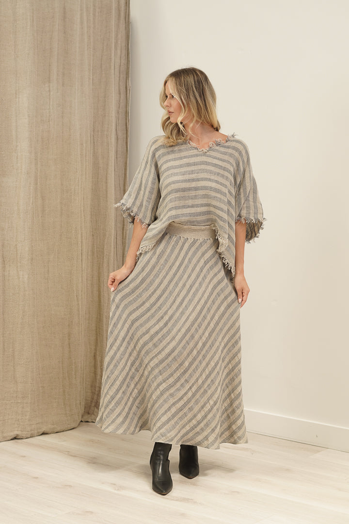 Sarita Linen Top Earth Weave