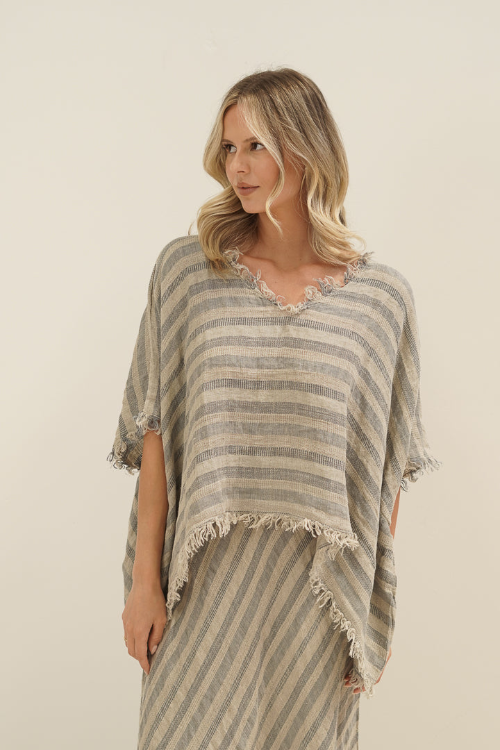 Sarita Linen Top Earth Weave