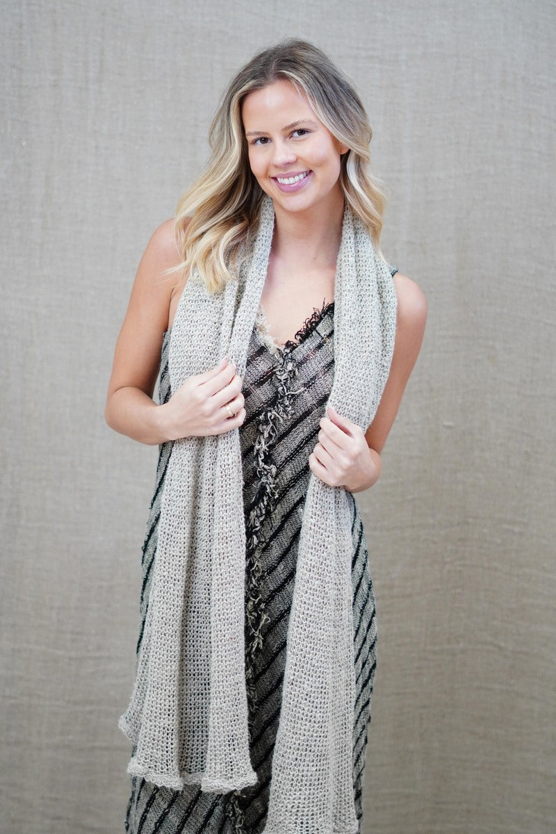 Sorrento Knitted Linen Scarf/Runner