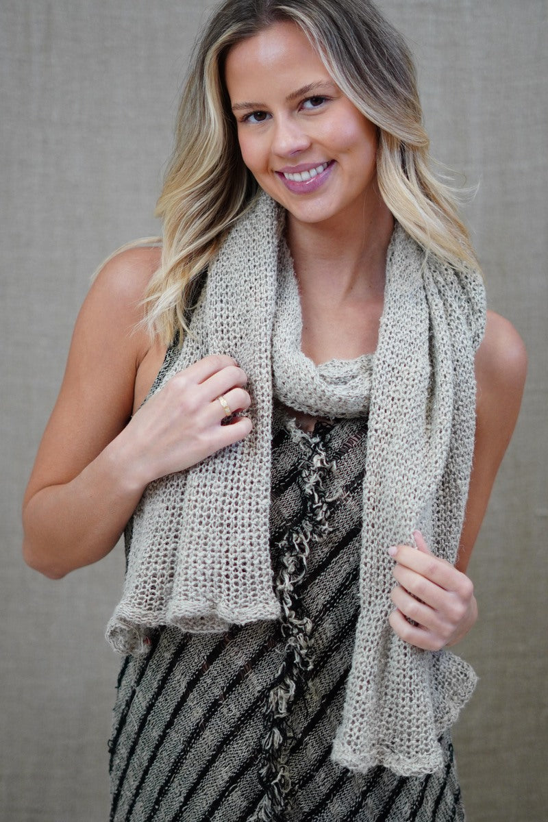 Sorrento Knitted Linen Scarf/Runner