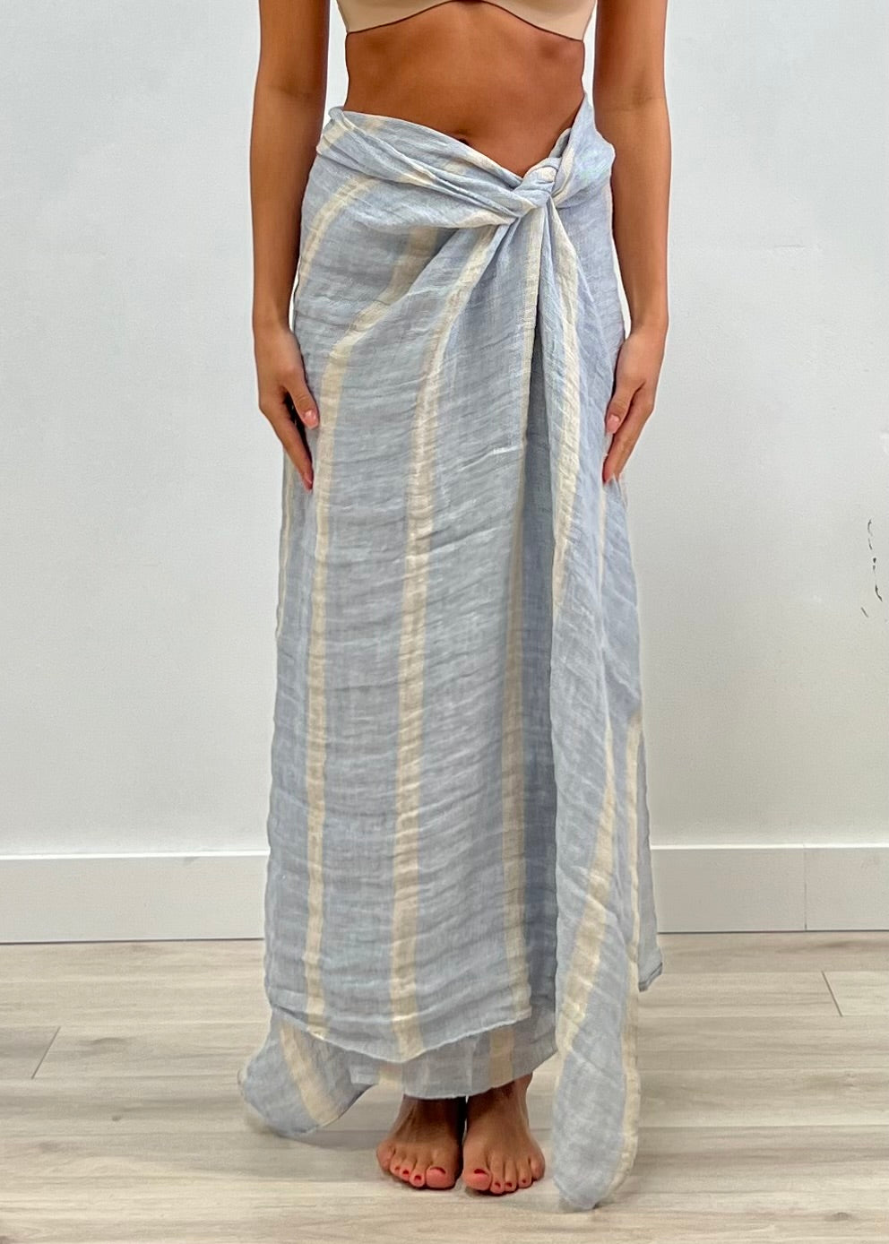 Skye Scarf/Sarong Blue & White Stripe