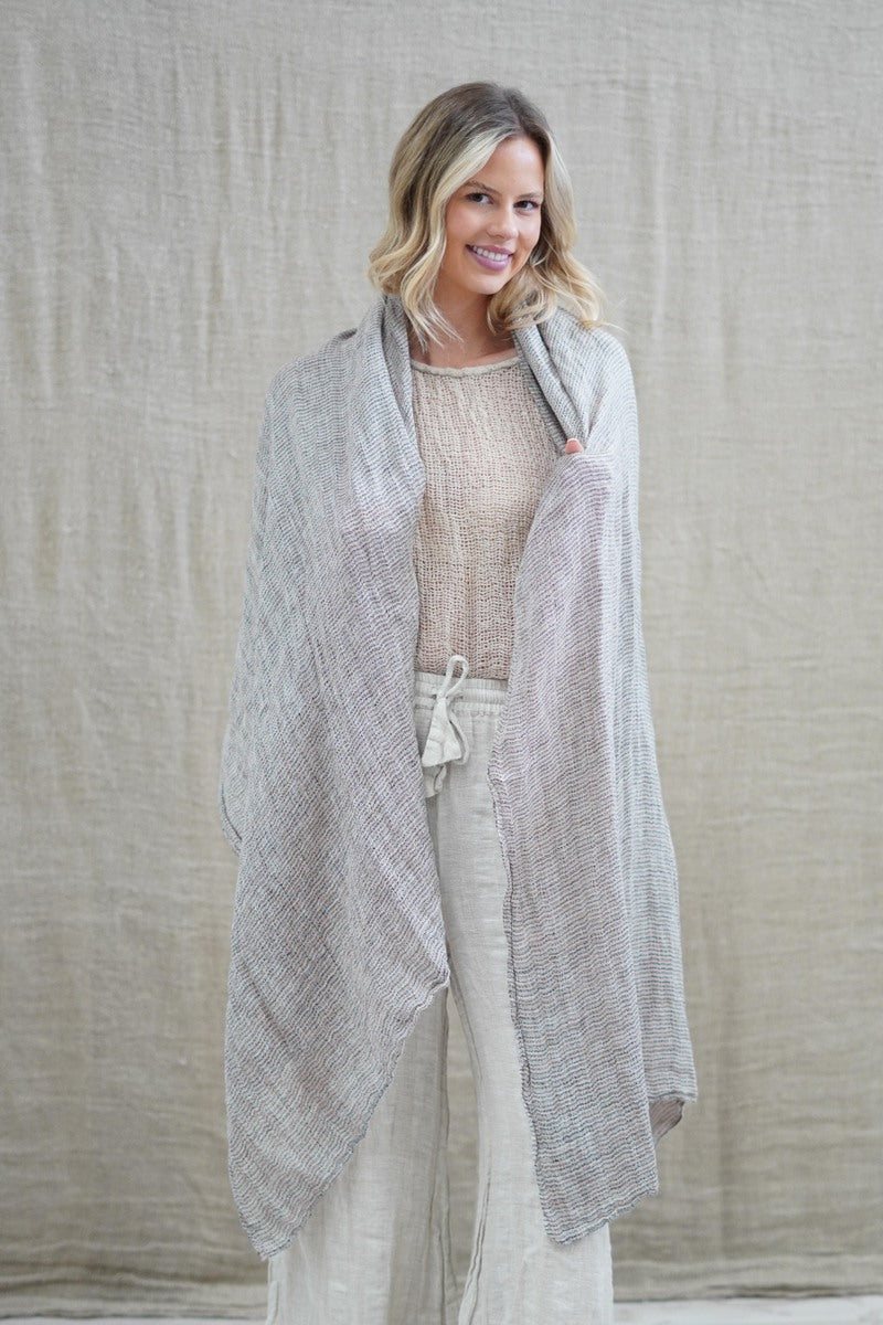 Skye Scarf/Sarong Black & Pink Woven