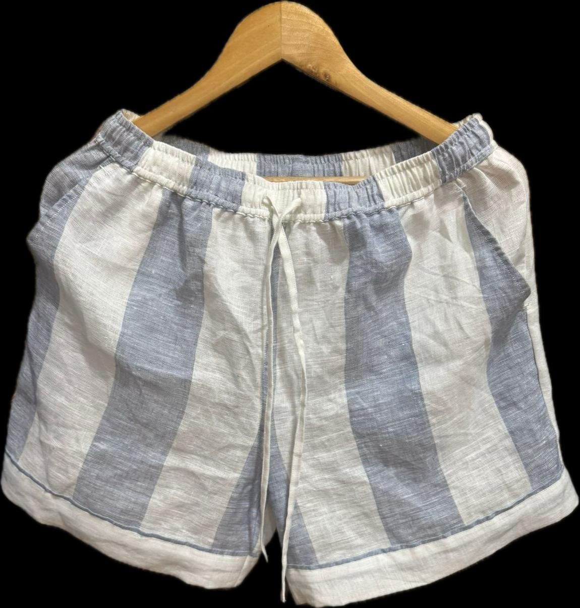 Eve Linen Short Corn Blue Stripe