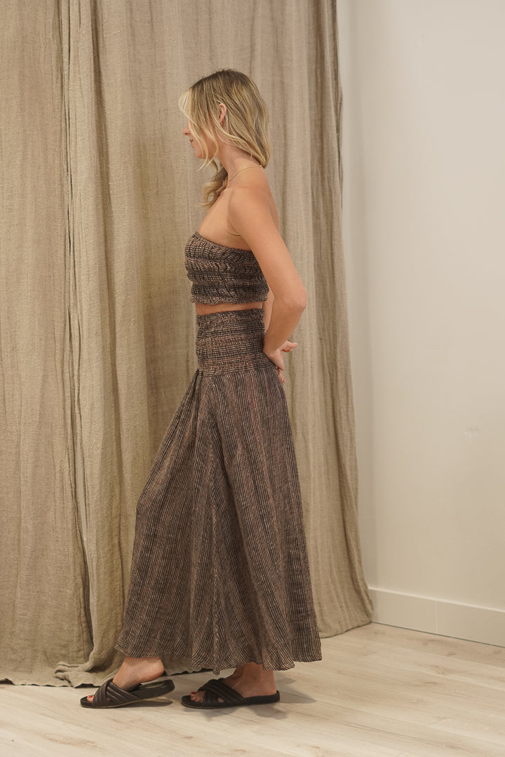 Masie Linen Skirt Toasted Earth Combo