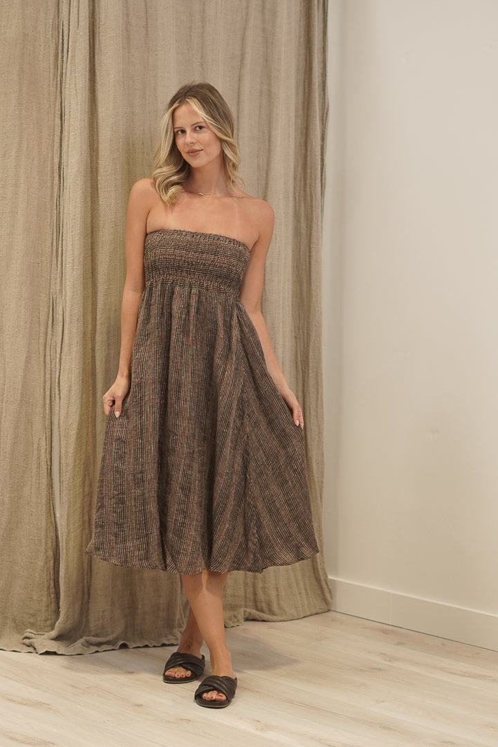 Masie Linen Skirt Toasted Earth Combo