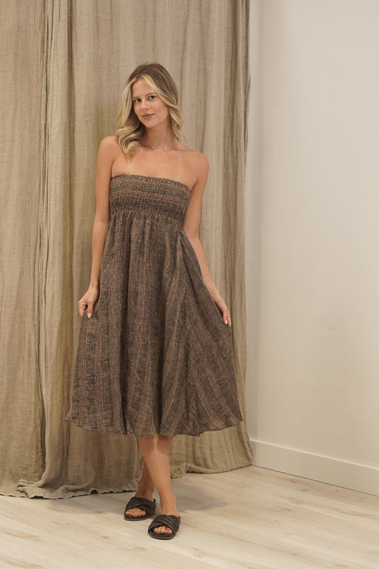 Masie Linen Skirt Toasted Earth Combo