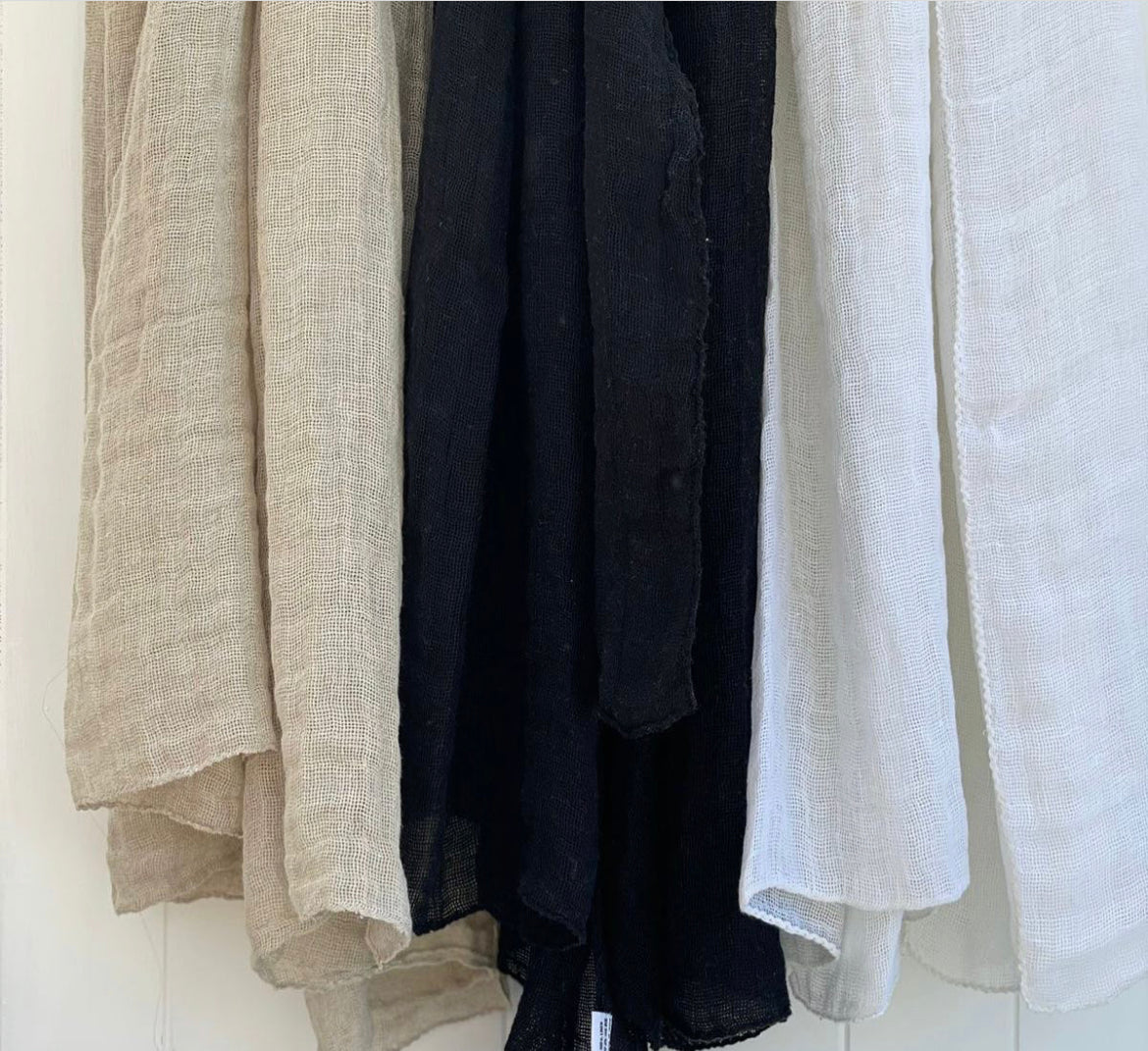 Skye Mesh Linen Large Scarf Natural Approx 100 X 200 Cm