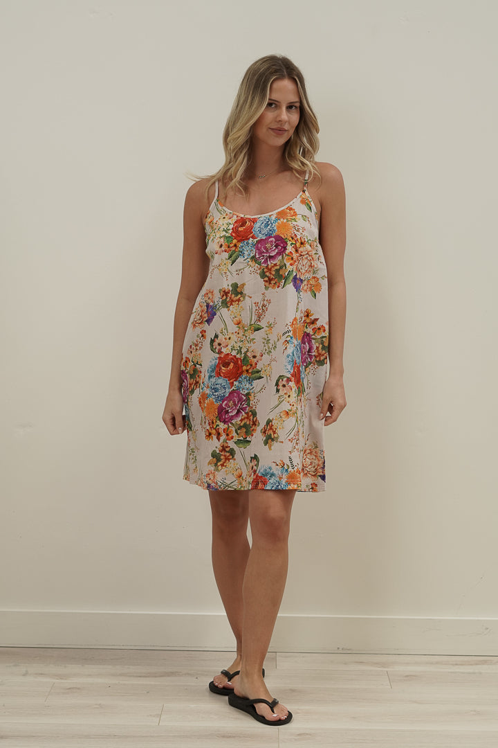 Camilla Bouquet White Slip Dress