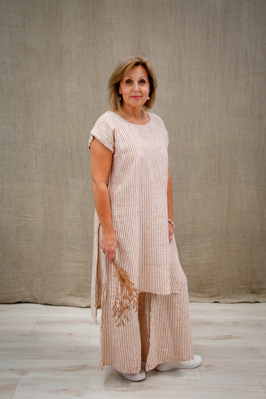 Sophia Tunic Rust & White Stripe
