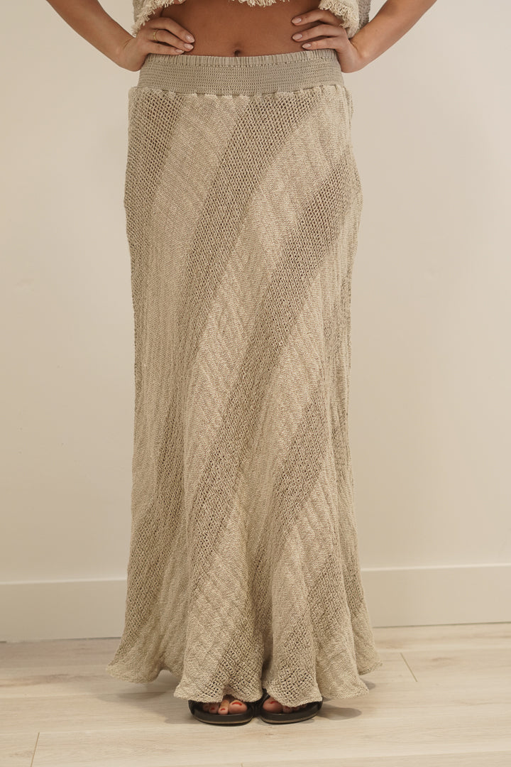 Sottana Linen Skirt Natural & White Ombre