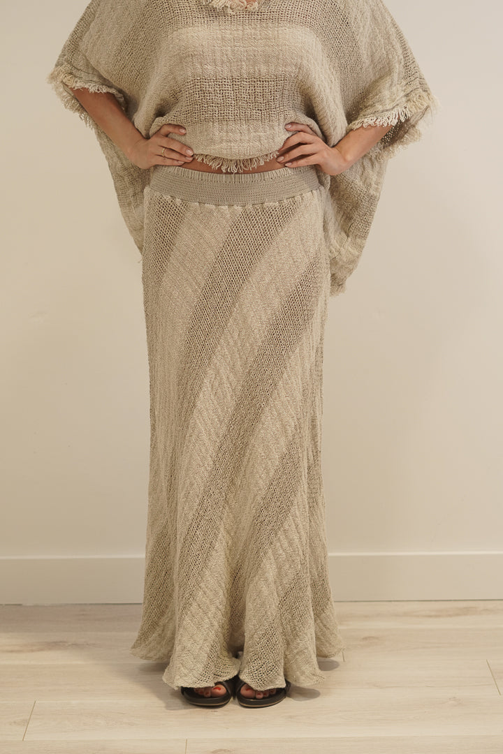 Sottana Linen Skirt Natural & White Ombre