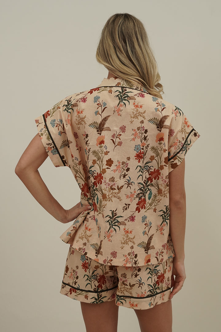 Wildflower Field Beige Short Pj Set