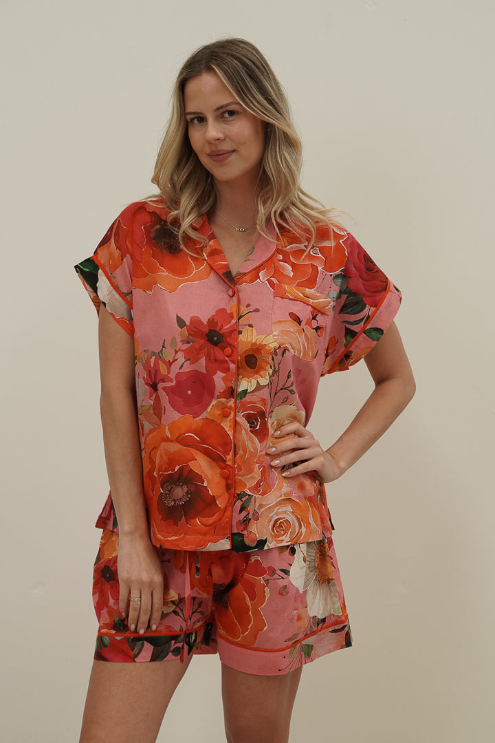 Tuscan Rose Pink Short Pj Set