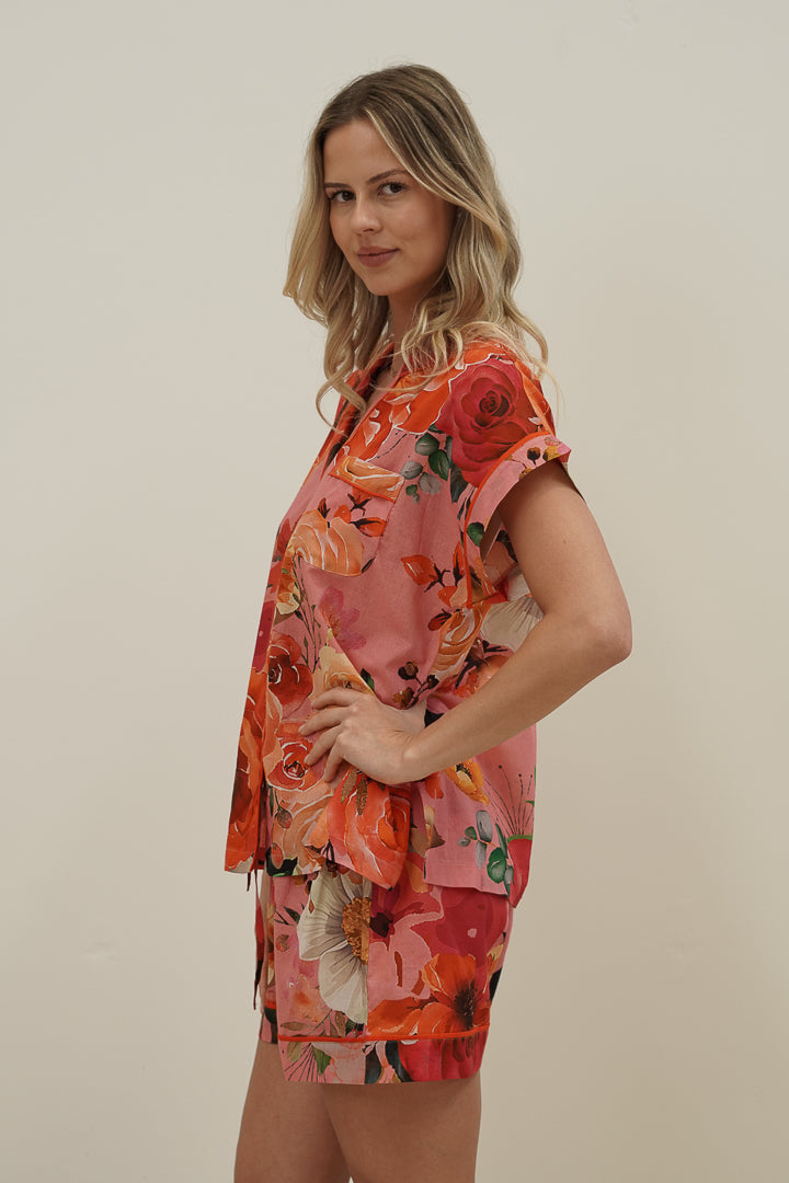Tuscan Rose Pink Short Pj Set