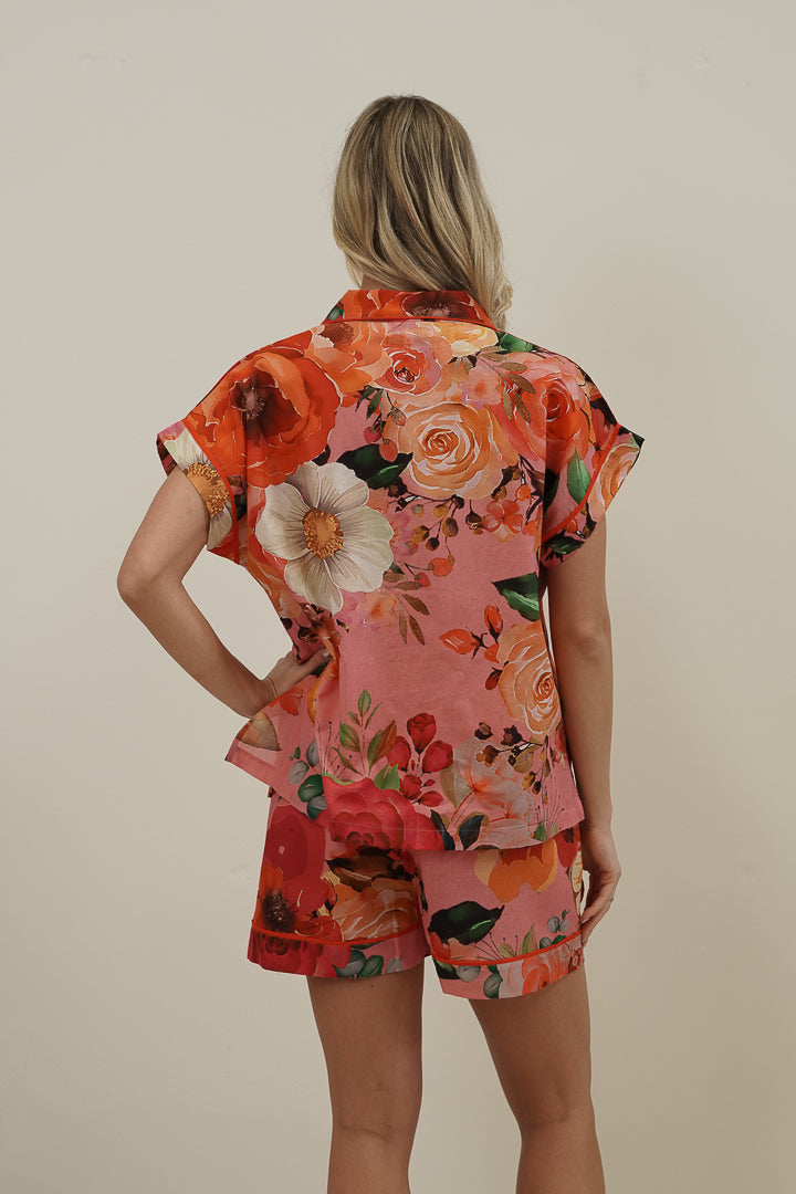 Tuscan Rose Pink Short Pj Set