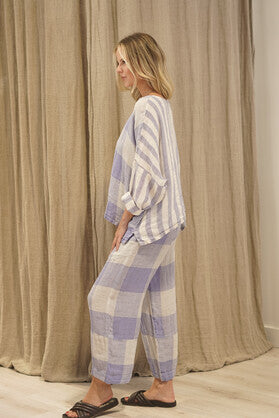 Stella Top Heather Blue Check/Combo