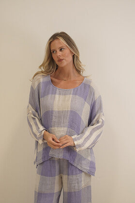 Stella Top Heather Blue Check/Combo