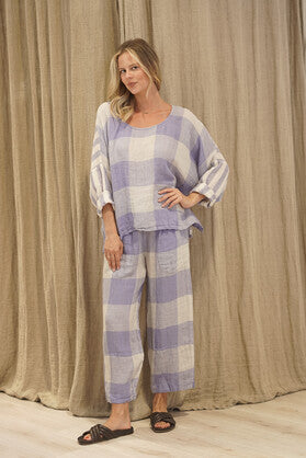 Stella Top Heather Blue Check/Combo