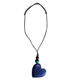 Large Wooden Heart Pendant Necklace N6-4600
