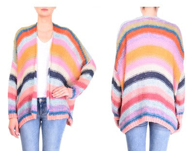 Knit Striped Cardigan - 56355