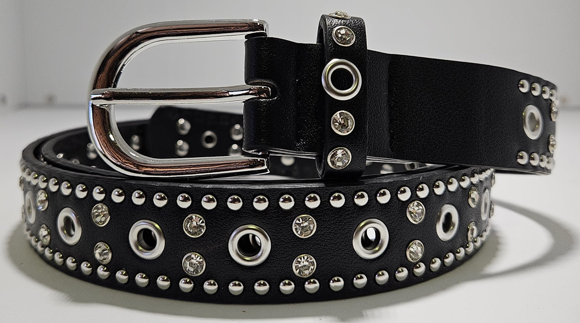 Stud Diamonte Leather Belt