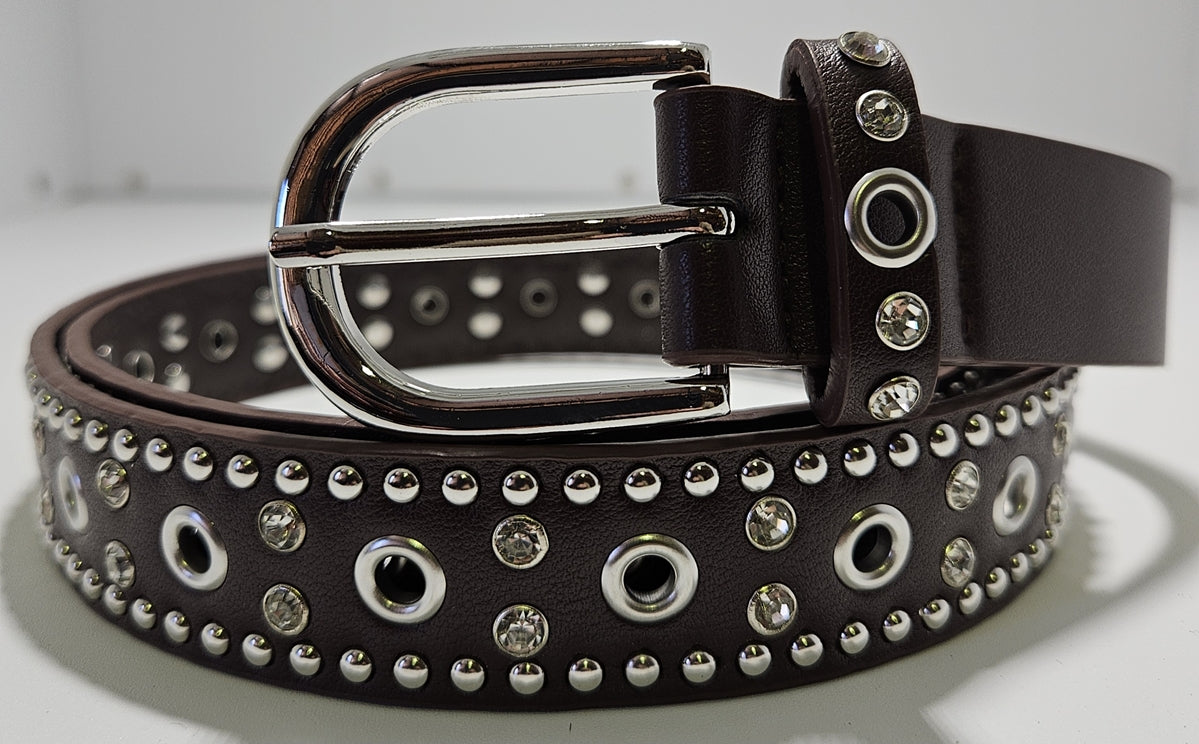 Stud Diamonte Leather Belt
