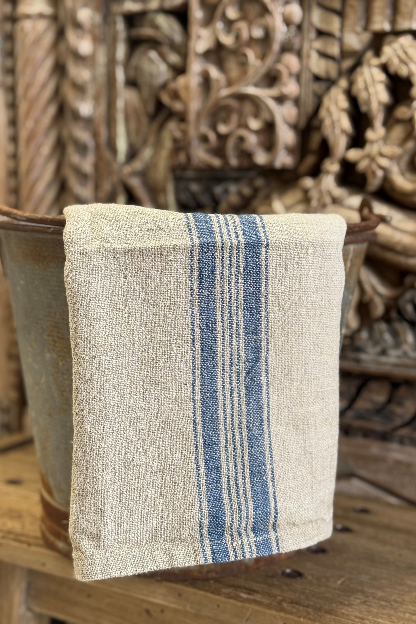 Puro Lino Blue Stripe Tea Towel 50X70Cm