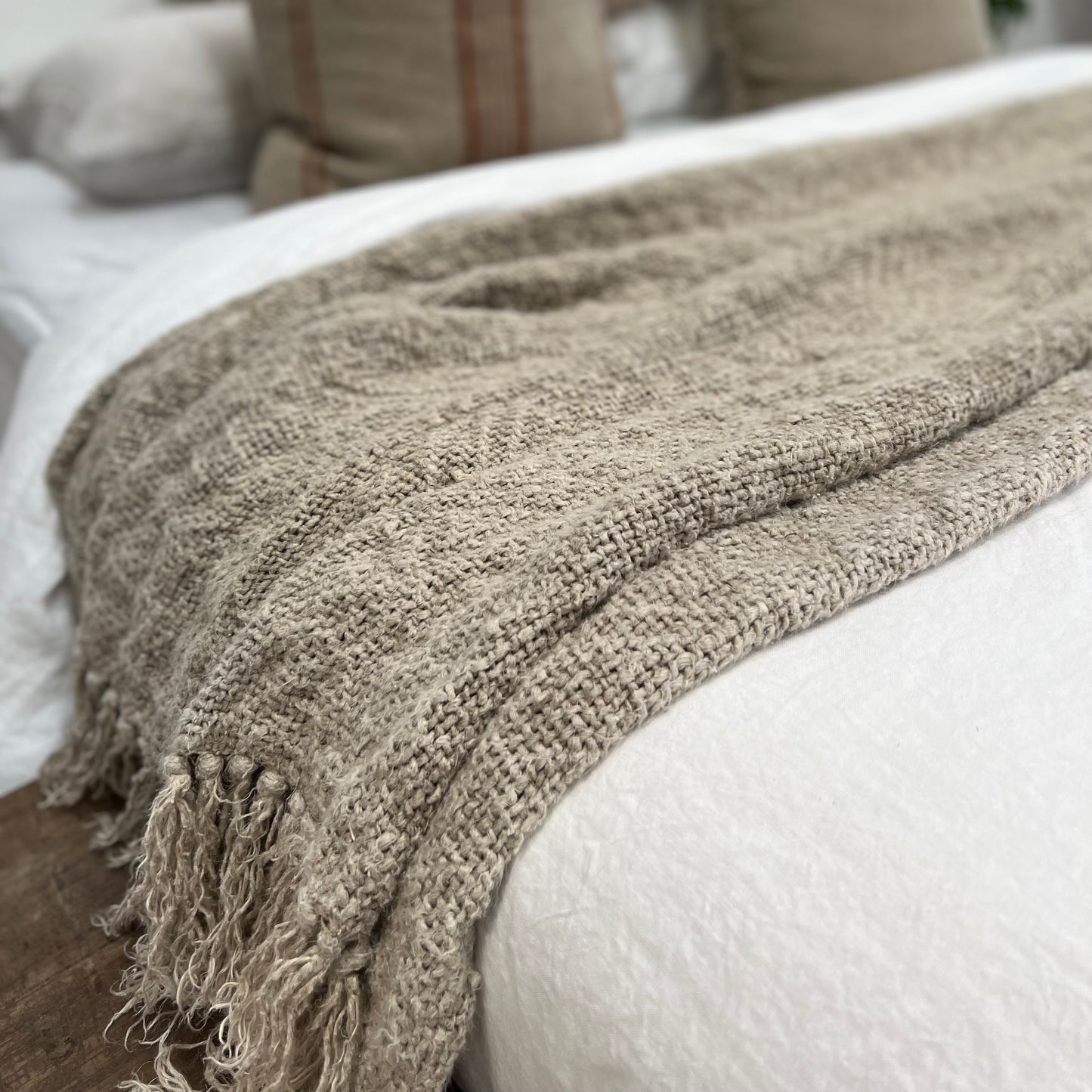 Throw-Natural- Dallas Heavy Handloomed 100% Linen