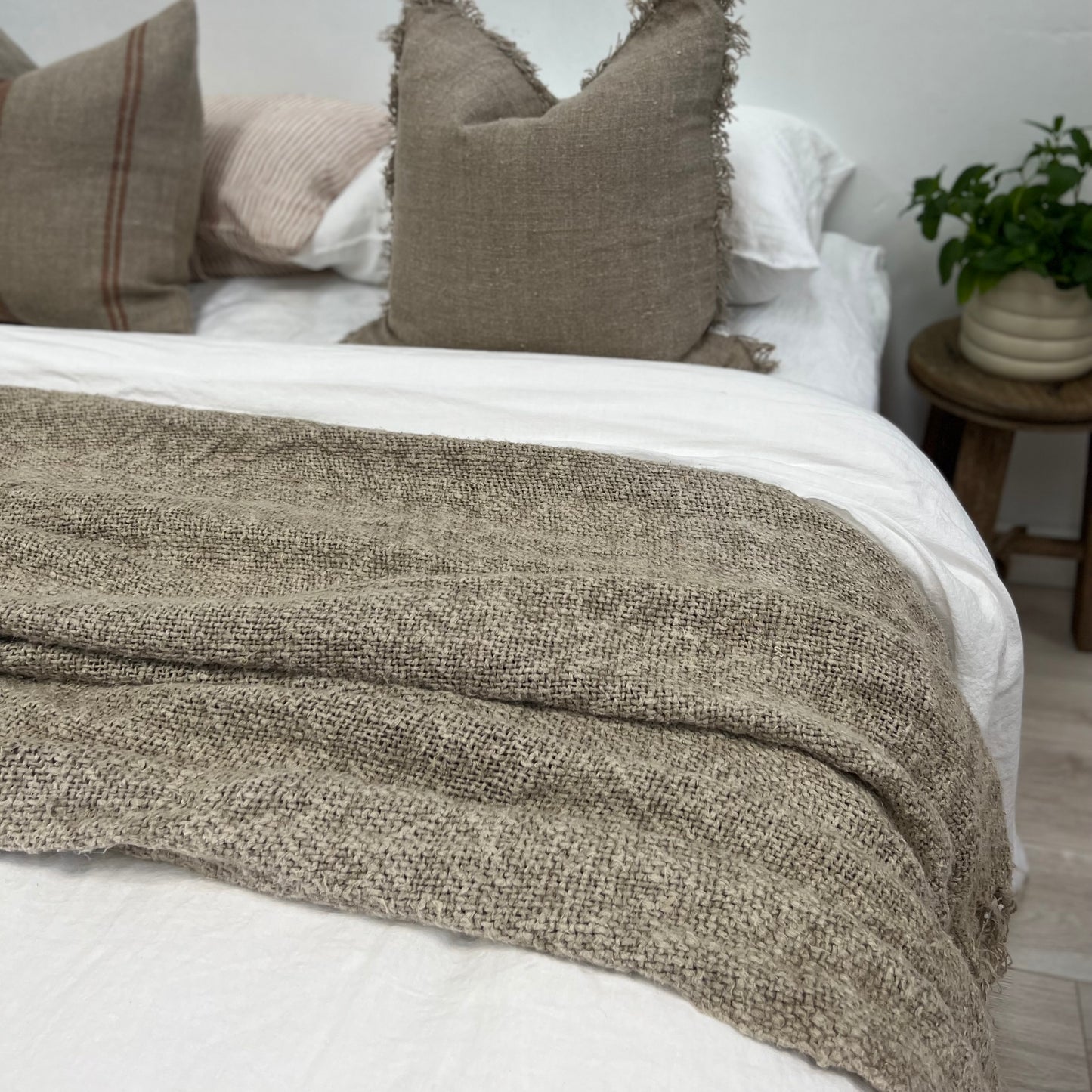 Throw-Natural- Dallas Heavy Handloomed 100% Linen