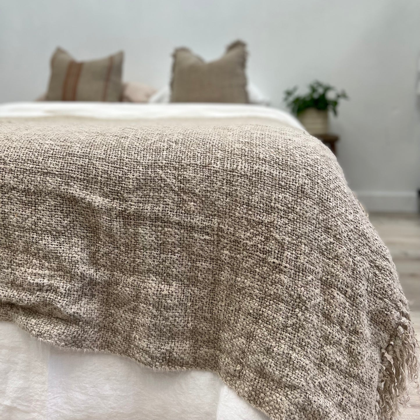 Throw-Natural- Dallas Heavy Handloomed 100% Linen