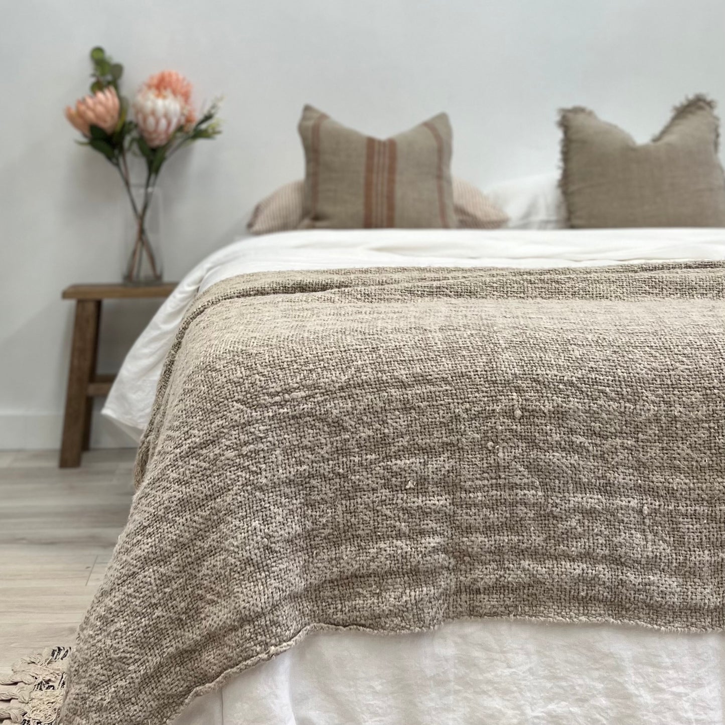 Throw-Natural- Dallas Heavy Handloomed 100% Linen