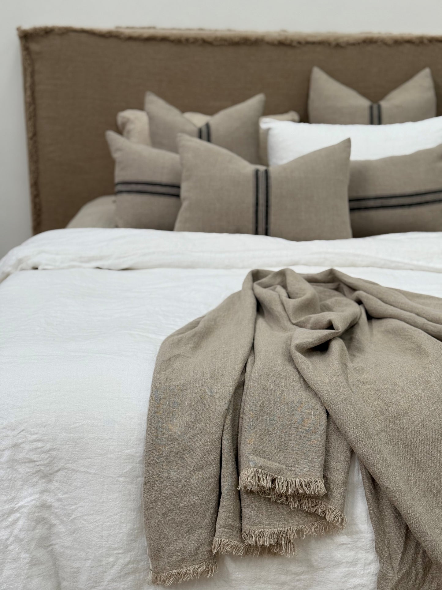 Puro Lino Throw Natural With Fringe
