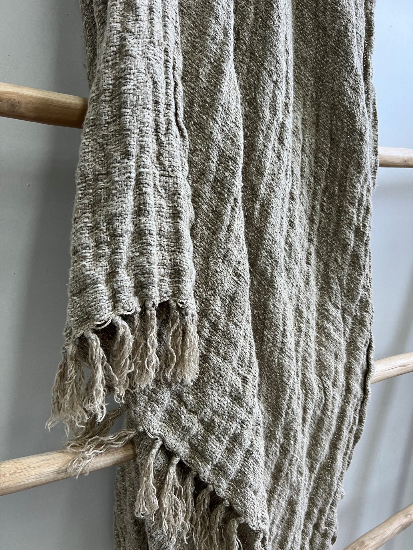 Felix Knotted Fringe Linen Throw