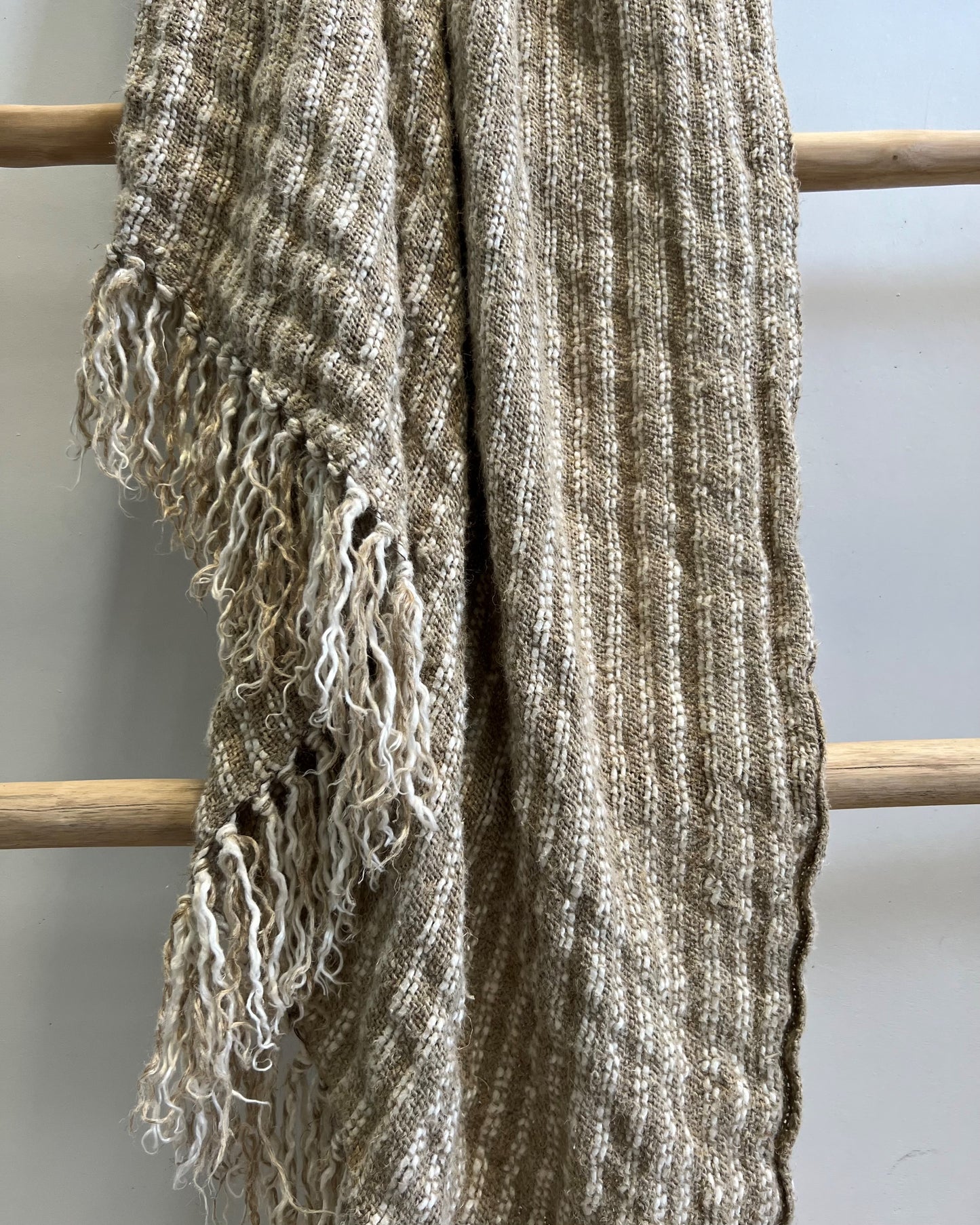 Owen Knotted Fringe Linen Throw